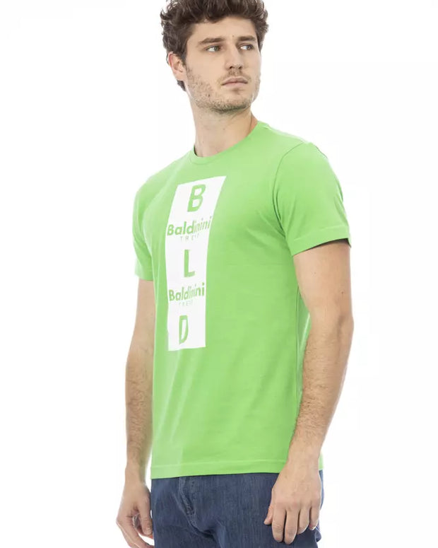 Green Cotton Men T-Shirt