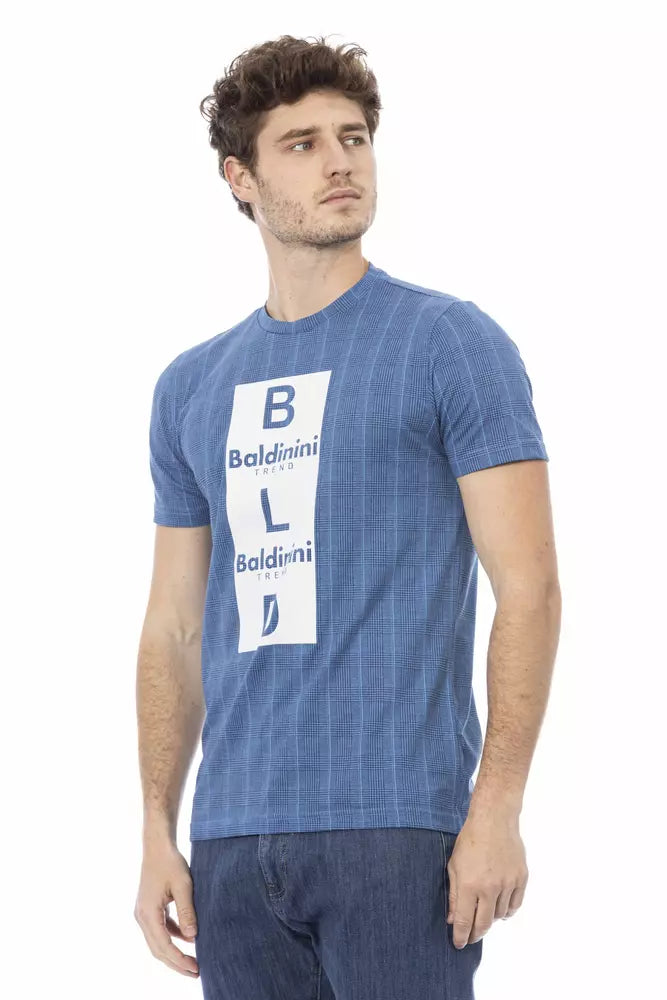 Light Blue Cotton Men T-Shirt