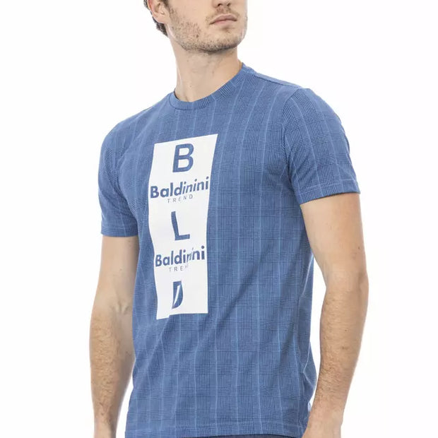 Light Blue Cotton Men T-Shirt