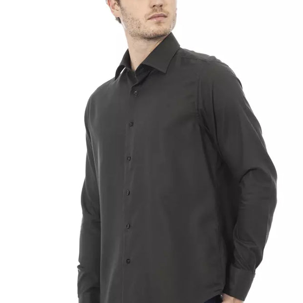 Green Cotton Men Shirt