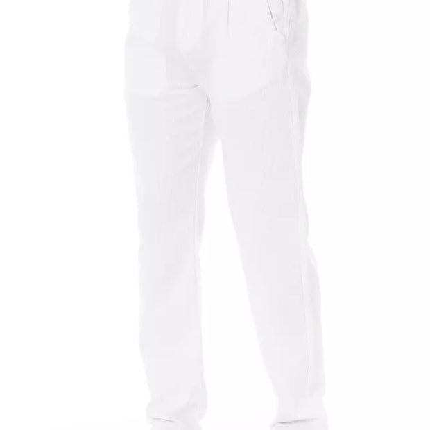 White Cotton Men Chino Pants