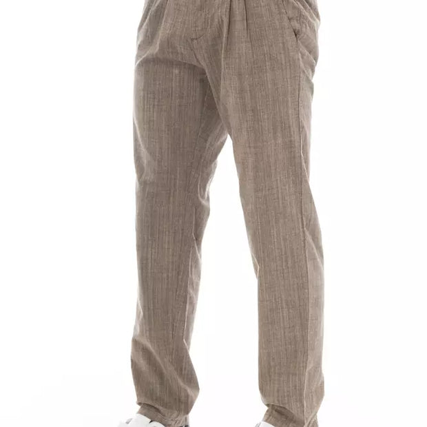 Beige Cotton Men Chino Pant