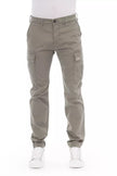 Beige Cotton Men Cargo Pants