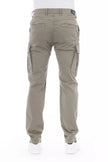 Beige Cotton Men Cargo Pants