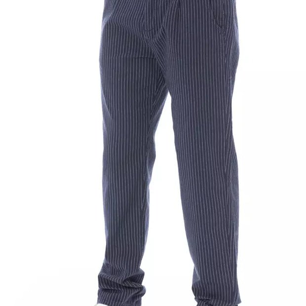 Blue Cotton Men Pant