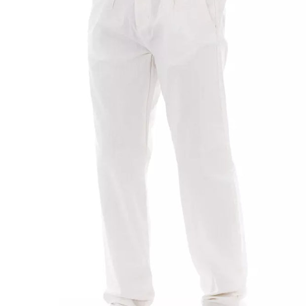 White Cotton Men Chino Pants