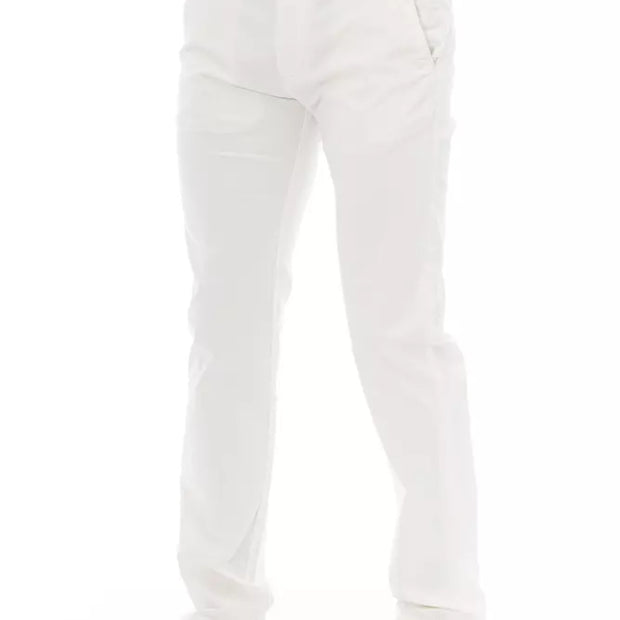 White Cotton Men Chino Pants