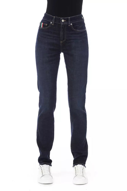 Blue Cotton Women Jeans