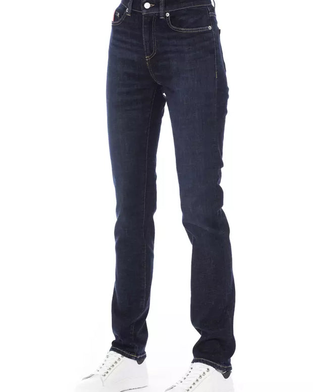 Blue Cotton Women Jeans
