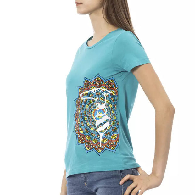 Light Blue Cotton Women Top