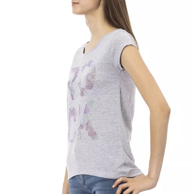 Gray Cotton Women Top