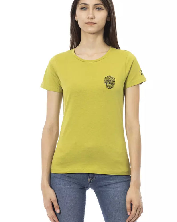 Green Cotton Women T-Shirt