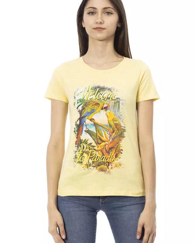 "Yellow Cotton Women T-Shirt"