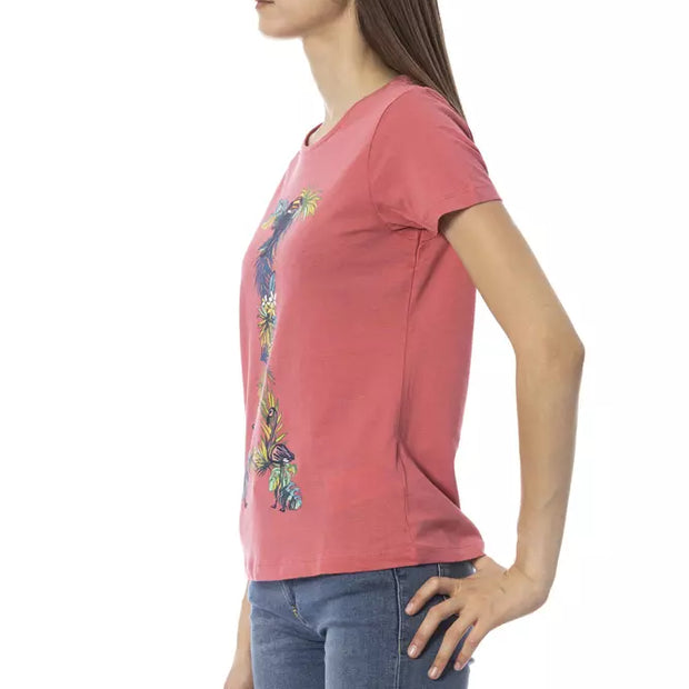 Chic Fuchsia Short Sleeve Fashion Tee