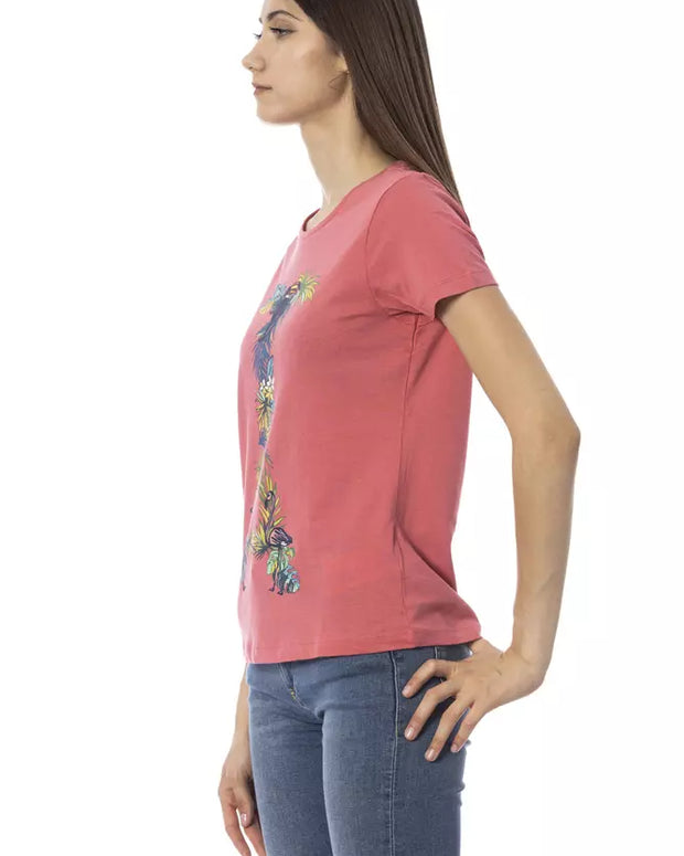 Fuchsia Cotton Women T-Shirt