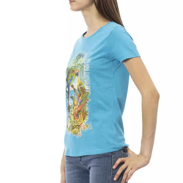 Light Blue Cotton Women Top