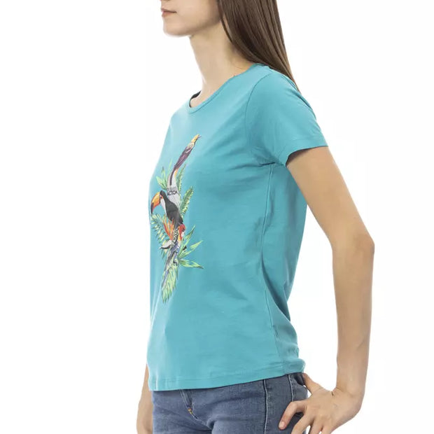 Light Blue Cotton Women Top