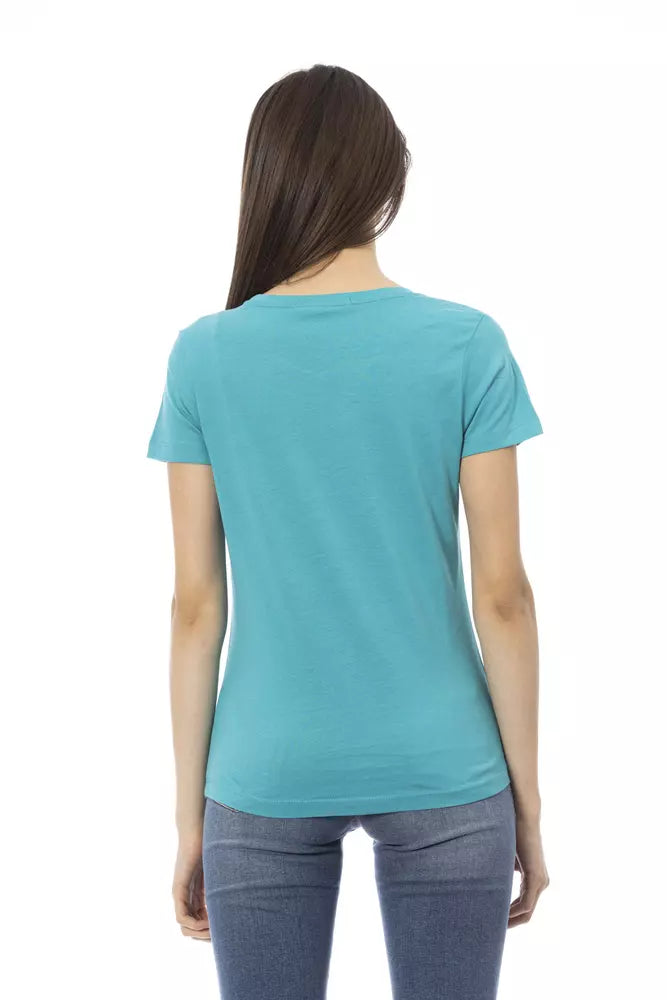 Light Blue Cotton Women Top