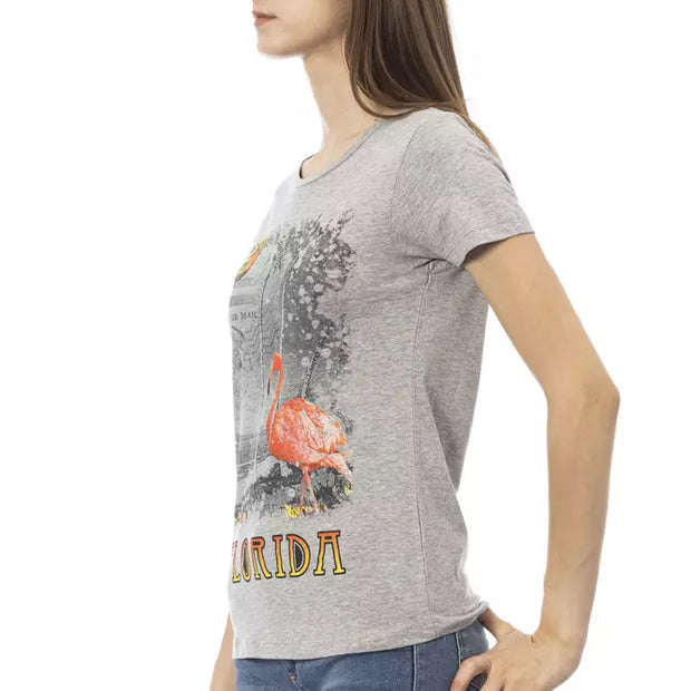 Gray Cotton Women Top