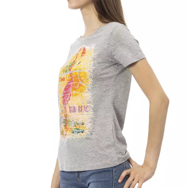 Gray Cotton Women Top