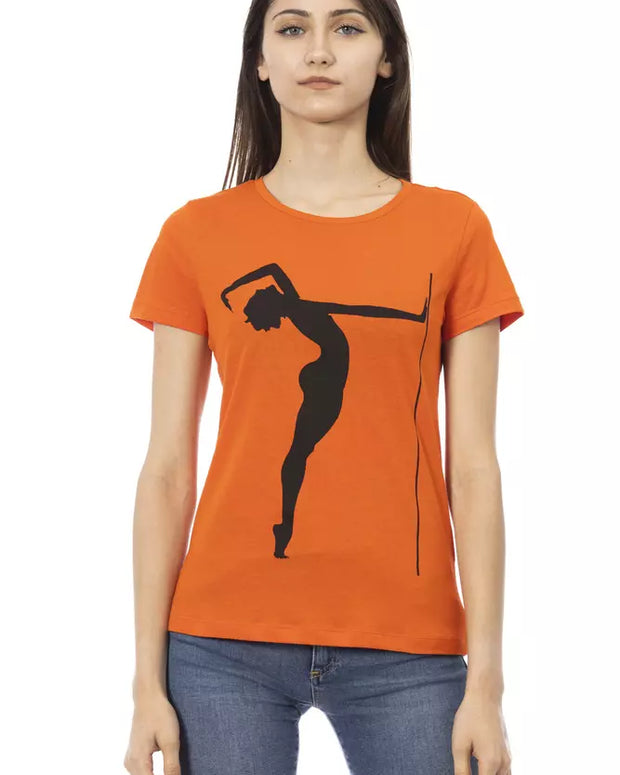 Orange Cotton Women T-Shirt