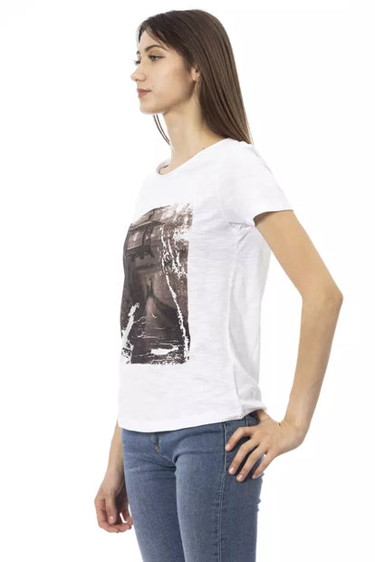 White Cotton Women's T-Shirt