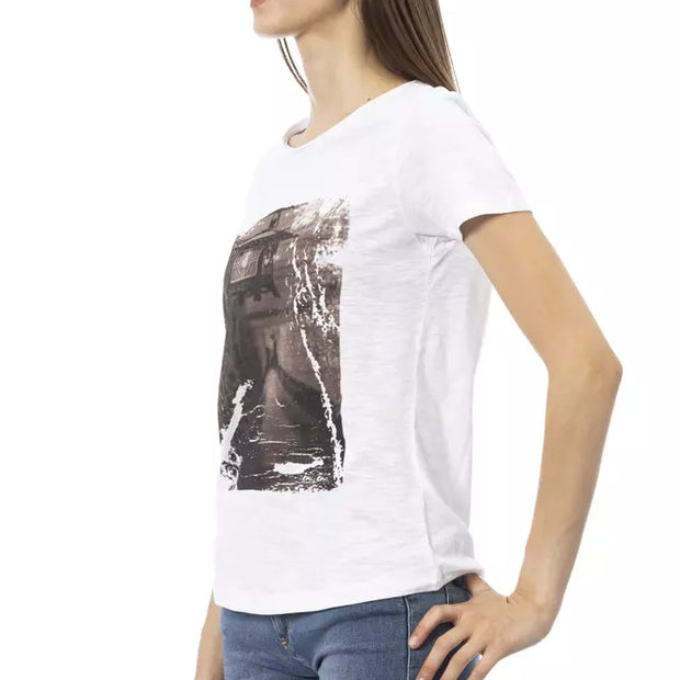 White Cotton Women's T-Shirt