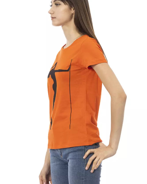 Orange Cotton Women T-Shirt