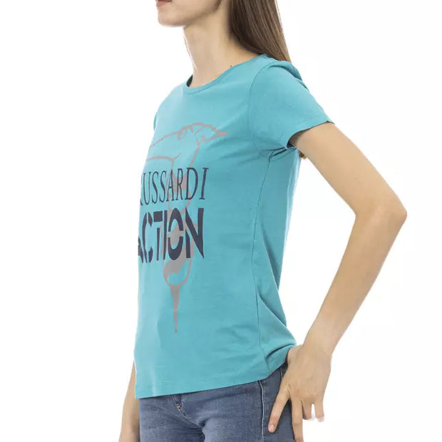 Light Blue Cotton Women Top