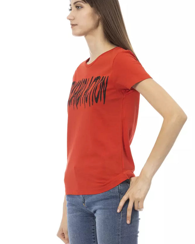 Red Cotton Women T-Shirt