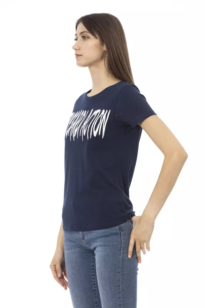 Blue Cotton Women Top