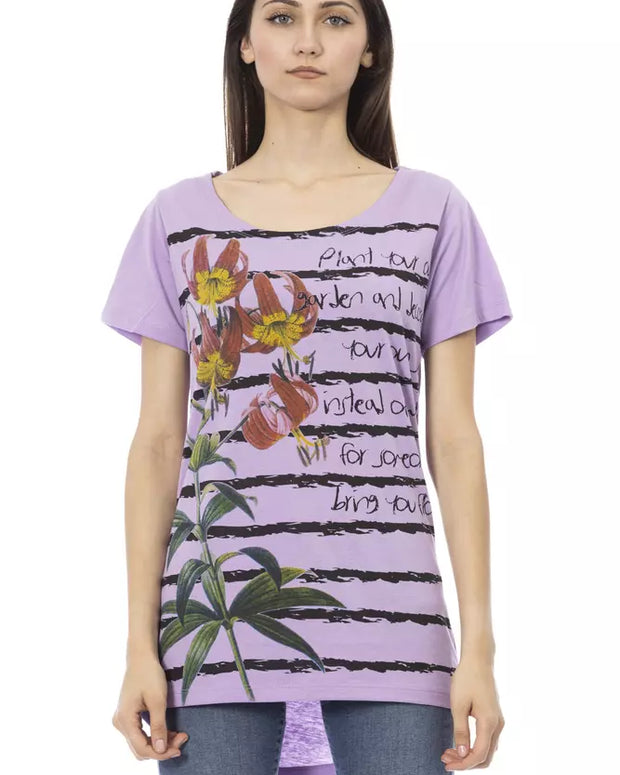 Purple Cotton Women T-Shirt
