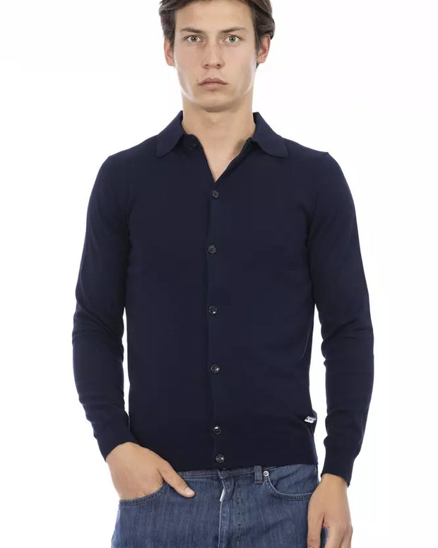 Blue Cotton Men Shirt