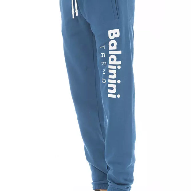 Blue Cotton Men Sport Pant