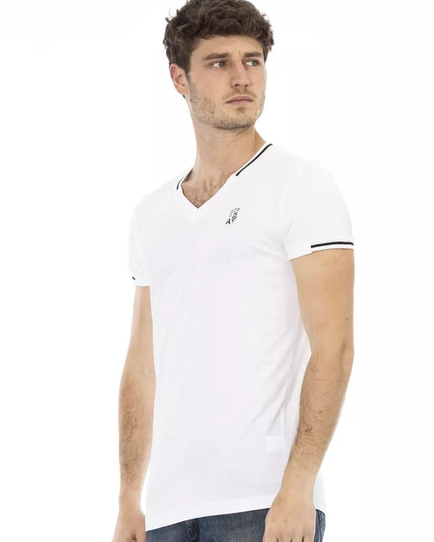 White Cotton Men T-Shirt