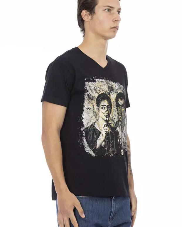 Black Cotton Men T-Shirt