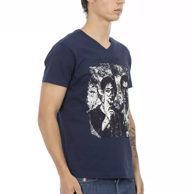 Blue Cotton Men's T-Shirt