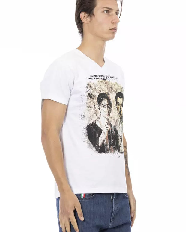 White Cotton Men T-Shirt