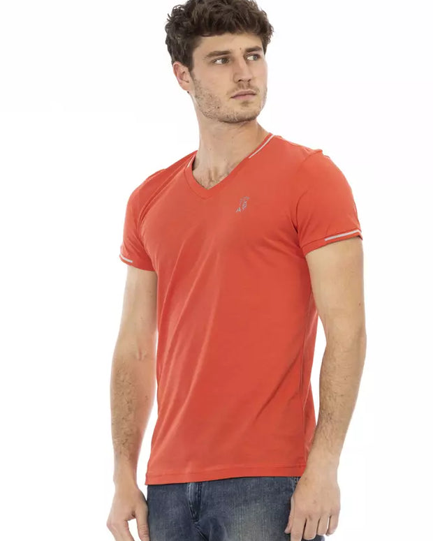 Orange Cotton Men T-Shirt