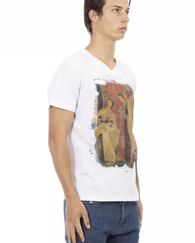 White Cotton Men T-Shirt