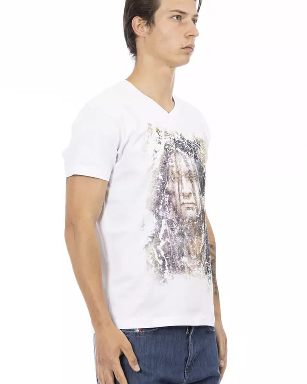 White Cotton Men T-Shirt