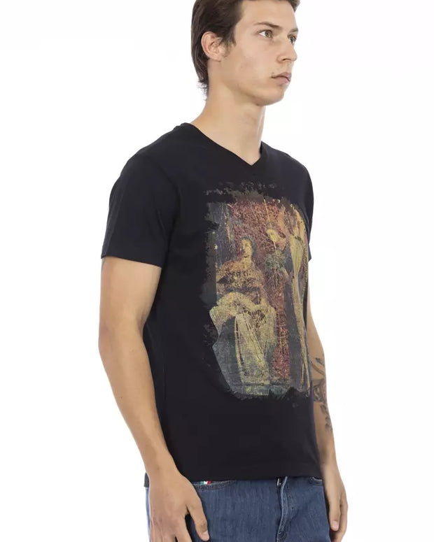 Black Cotton Men T-Shirt