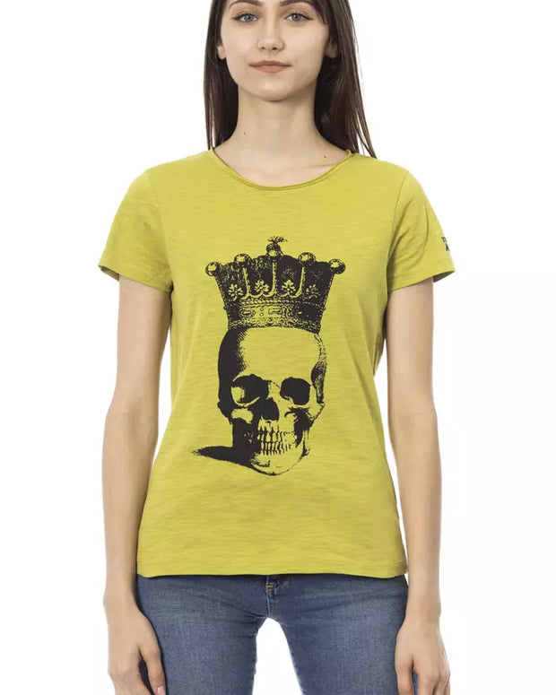 Green Cotton Women T-Shirt