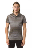 Gray Cotton Men Polo Shirt