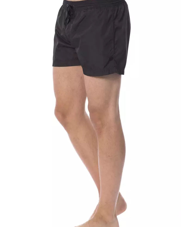 Black Polyester Men Swimsuit