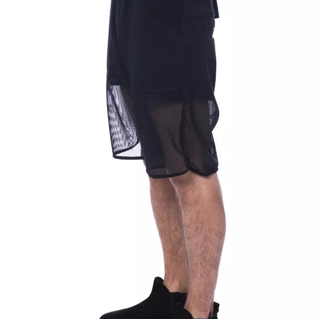 Black Polyester Men Short