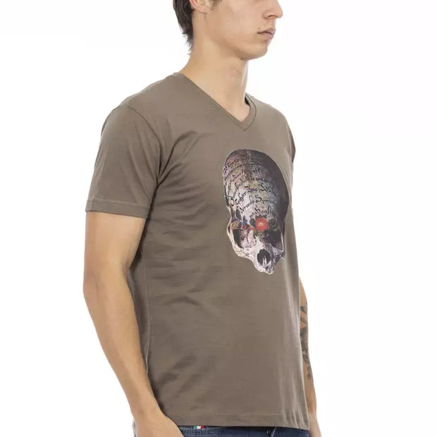 Brown Cotton Men T-Shirt