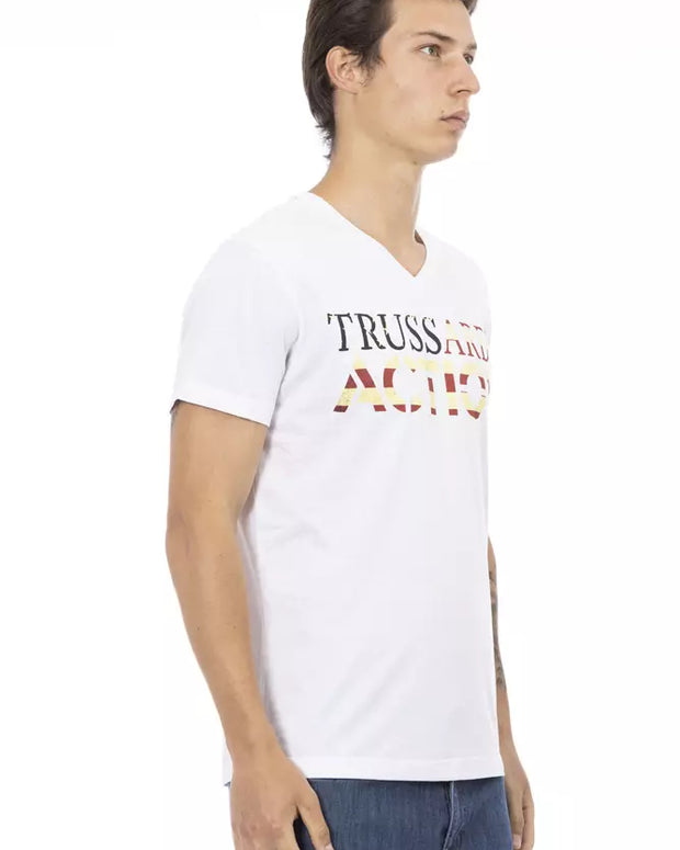 White Cotton Men T-Shirt