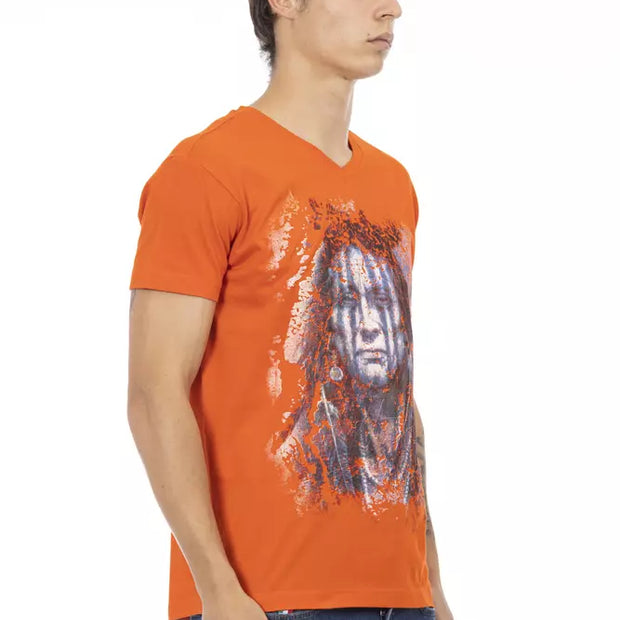 "Orange Cotton Men T-Shirt"