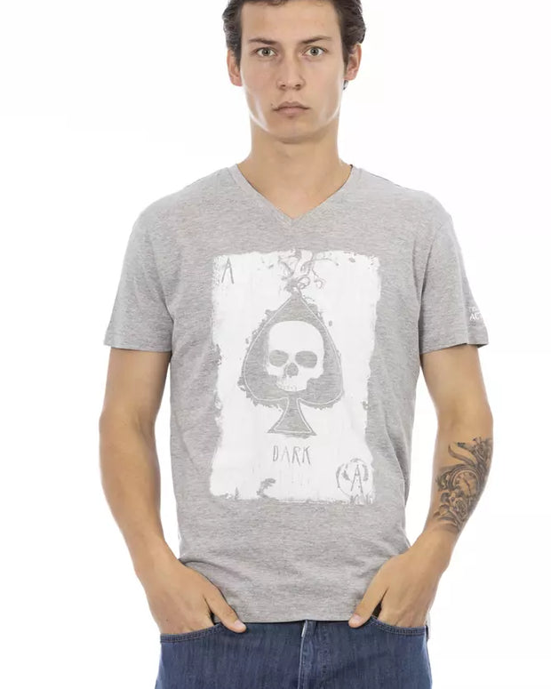 Gray Cotton Men T-Shirt